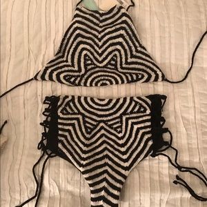 Mara Hoffman Crochet High Waisted Bikini
