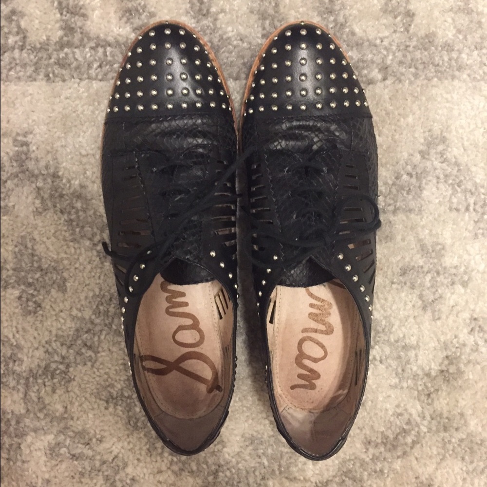 Sam Edelman studded black oxfords
