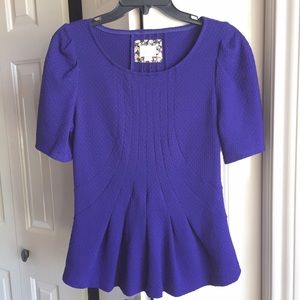 Anthropologie Purple/Blue Peplum Top