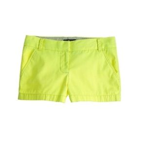 J. Crew 3" chino shorts size 2, neon pear color.