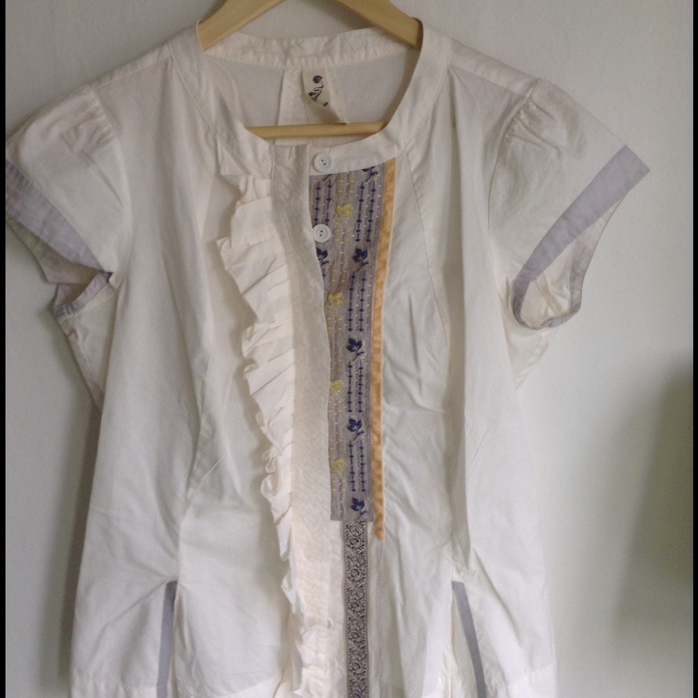 Floreat white blouse with intricate detailing