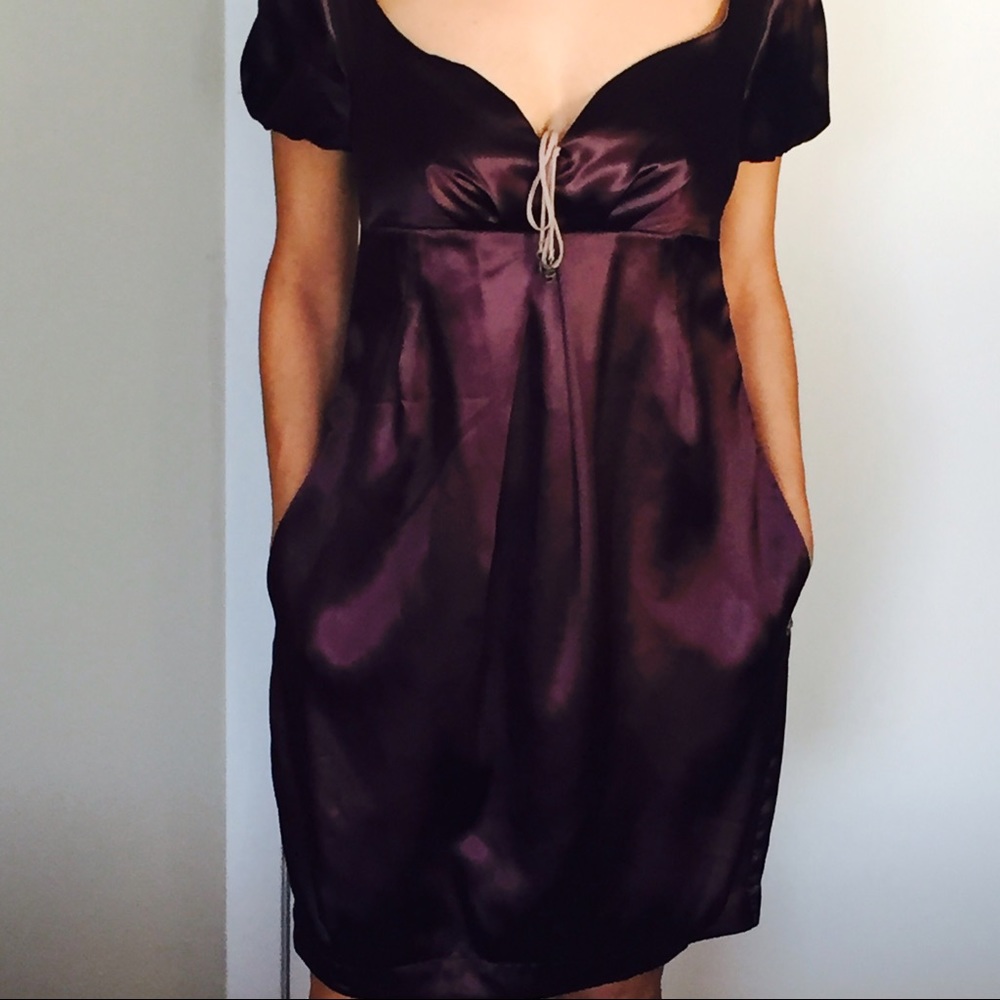 Beautiful metallic purple italian mini dress