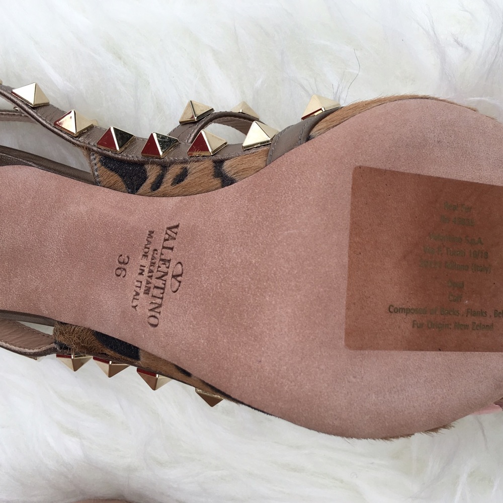Valentino rockstud leopard heels pump 36 bronze - Picture 4 of 4