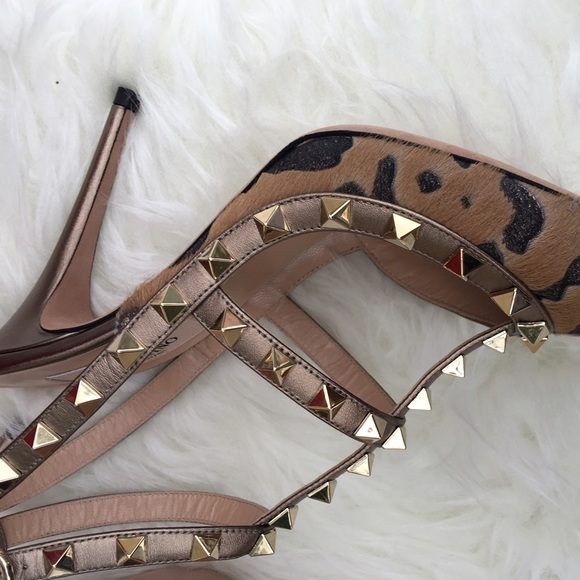 Valentino rockstud leopard heels pump 36 bronze - Picture 2 of 4
