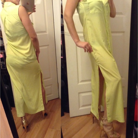 Victoria's Secret neon yellow maxi dress M - Picture 3 of 4