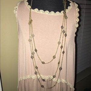 Tory Burch gold 3 strand necklace