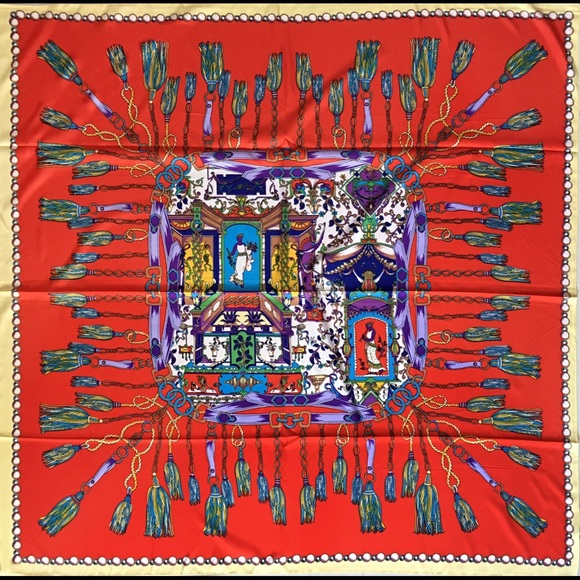 Red Silk Square Scarf Hijab Bandana 42''x42'' - Picture 1 of 1