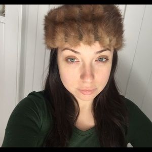 Vintage real fur hat