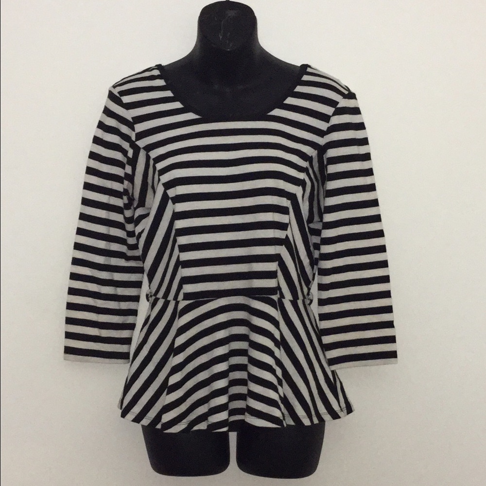 Black and white striped PEPLUM top😍