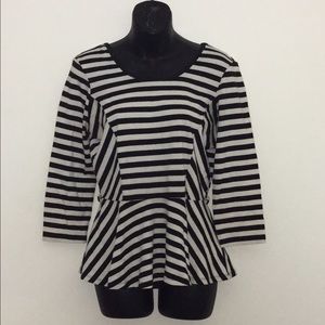 Black and white striped PEPLUM top😍
