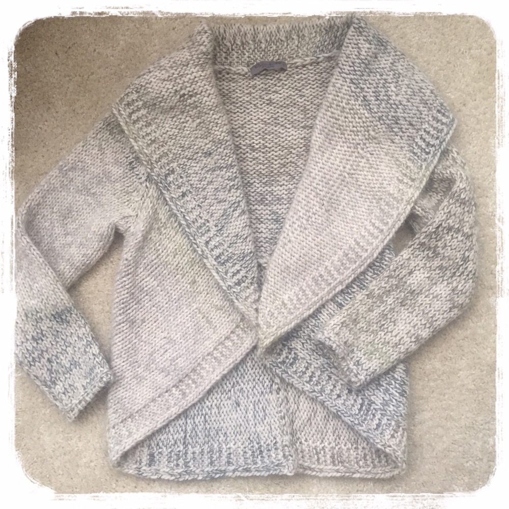 Super warm green x gray cardigan