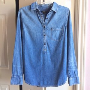 J Crew Chambray Denim Popover