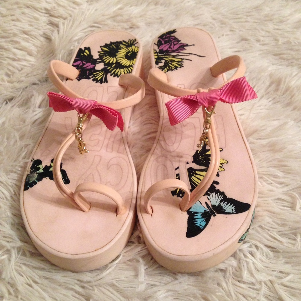 Juicy Couture Pink Platform Flower Child Sandals