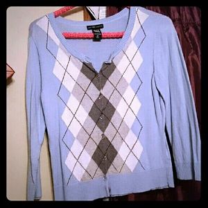 Baby blue New York & Company Argyle Sweater
