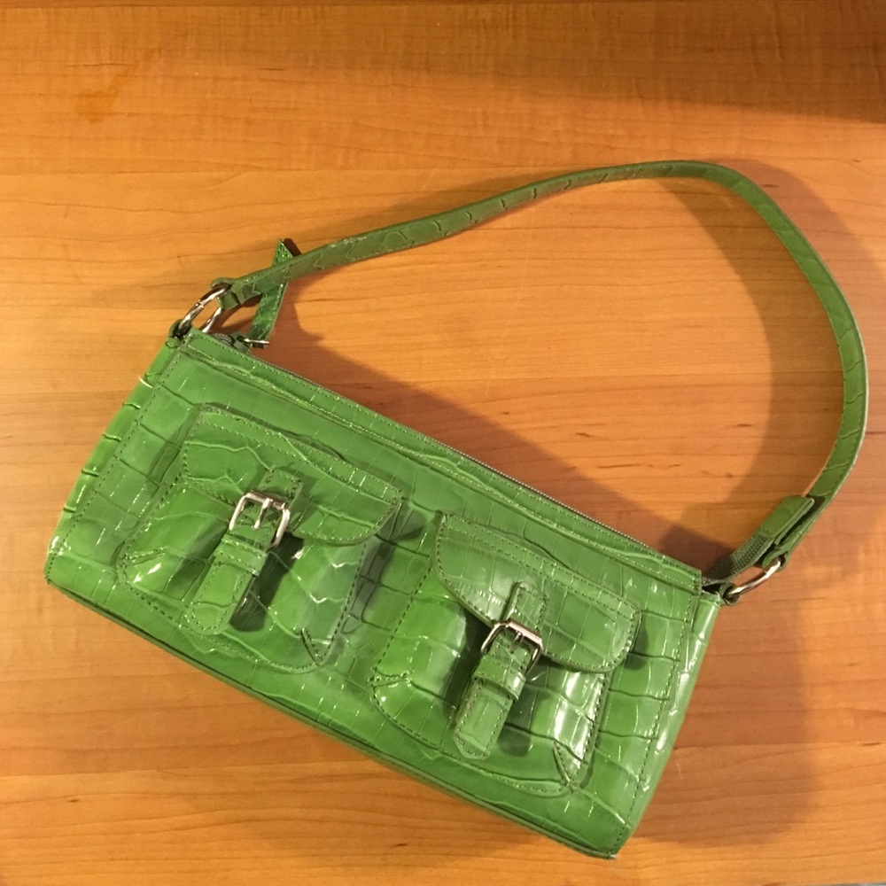 Amanda Smith Green Reptile look Shoulder Bag