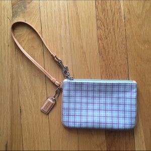 Baby blue coach wristlet