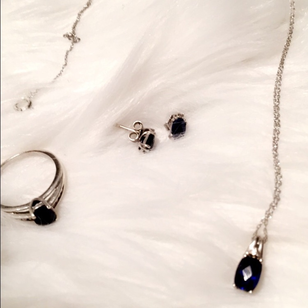 Sapphire jewelry keepsakes set