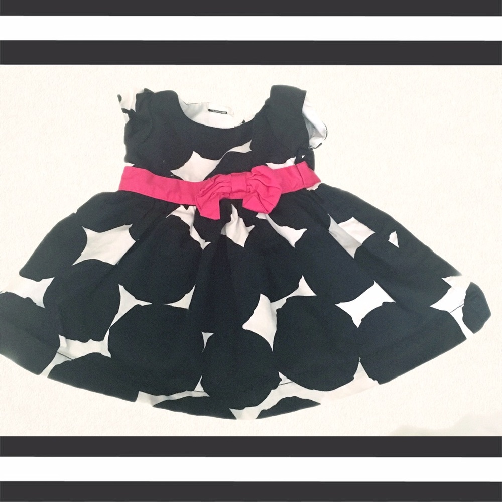 Newborn dress baby Carters black polka dot