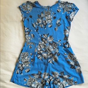 Blue Floral Romper