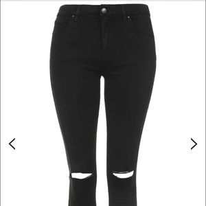 Black Topshop ripped Jamie skinny jeans