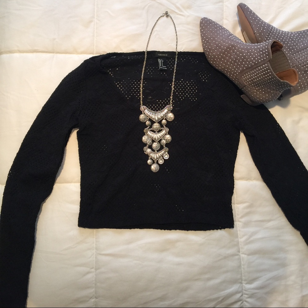 Forever 21 Semi Sheer Crop Top