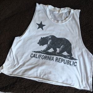 California Republic Cut-Off Crop Tank Top