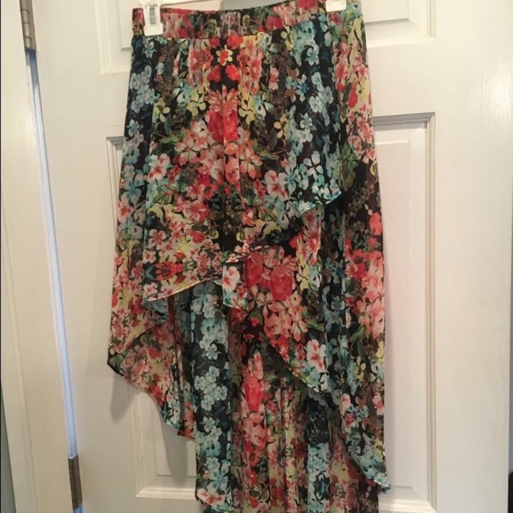 long floral skirt