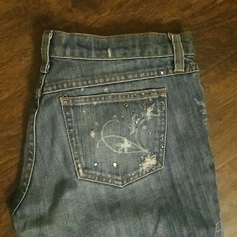 Juicy Couture Detailed Jeans w/Swarovski Crystal