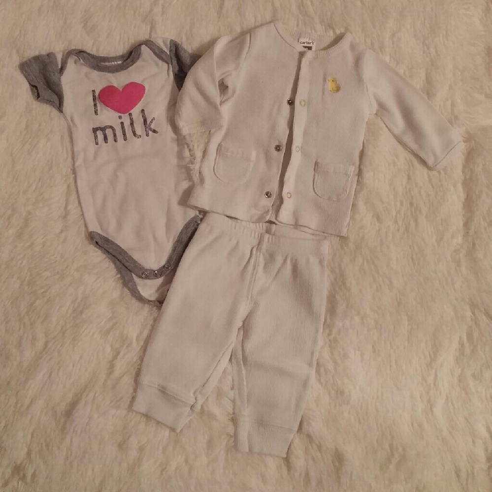 Carter's pj's & cute onesie