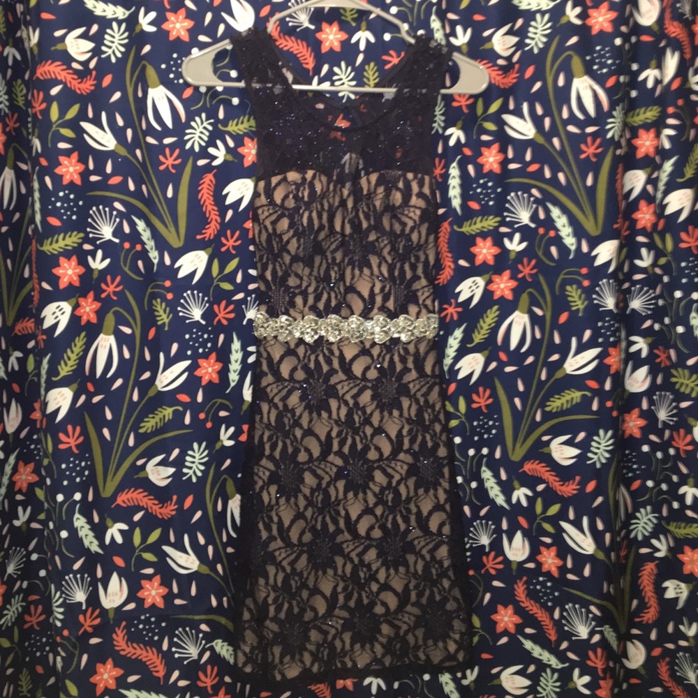 Navy blue lace dress