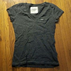 Abercrombie & Fitch V-Neck Gray T-Shirt