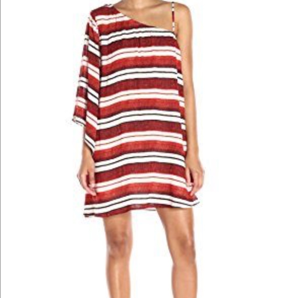 BB Dakota Striped One Shoulder Dress - **SOLD **
