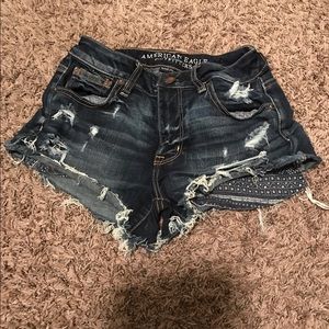 High waisted jean shorts