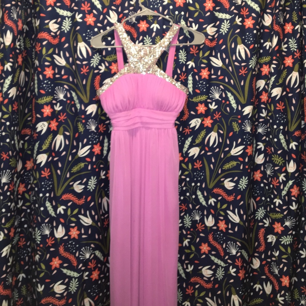 Pink/Purple Prom Dress With Sequin Top