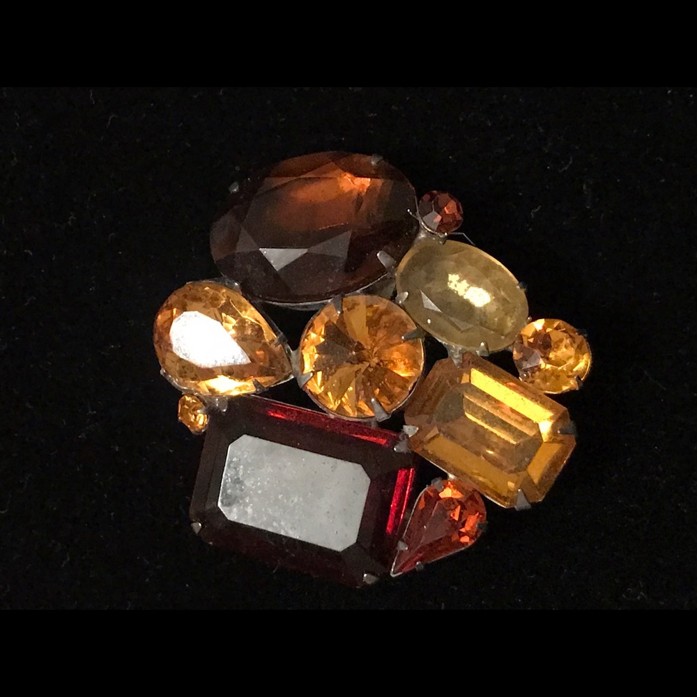 Multi colored vintage stone broach