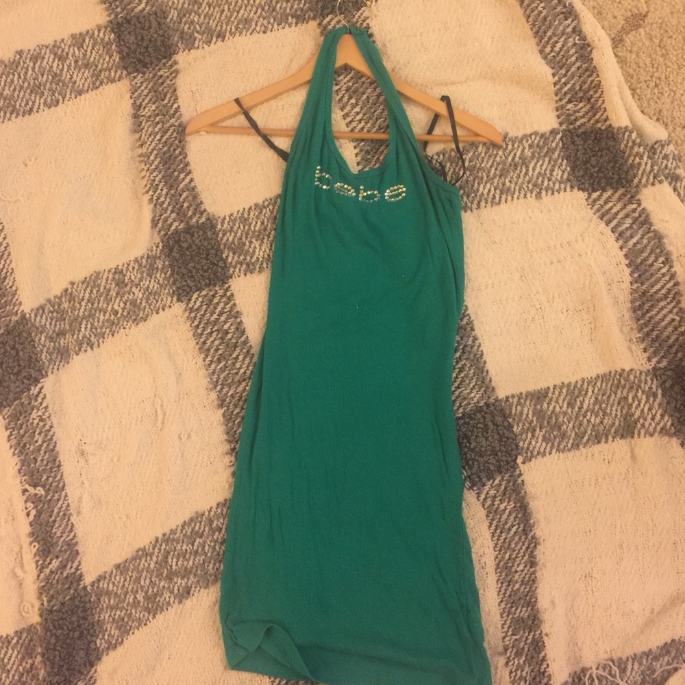 Bebe halter dress (green)