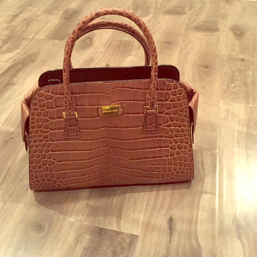 Michael Kors Crocodile Embossed Leather Satchel