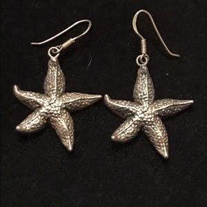 Silver starfish earrings