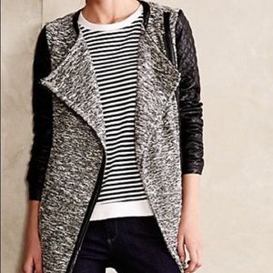 Anthropologie long moto jacket