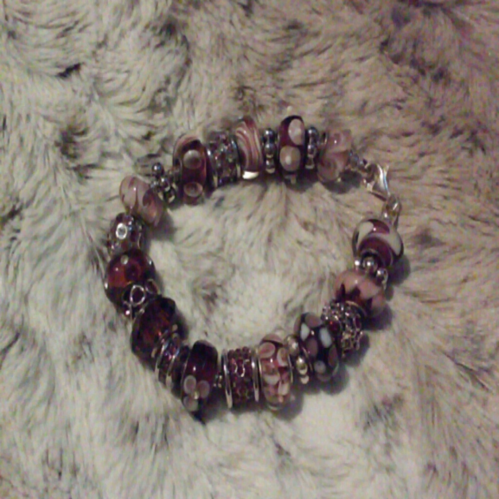 Purple beaded bracelet