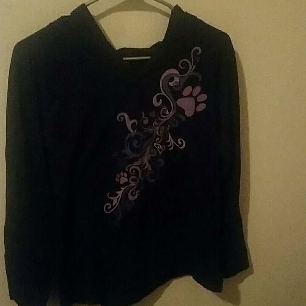 Gray and Purple Hoodie Shirt