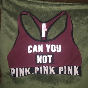 Pink sports bra