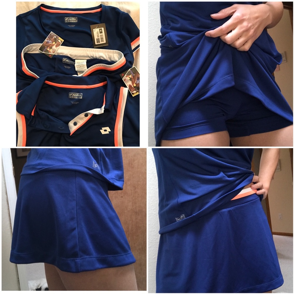 NWT Italia Lotto Tennis Shirt-Tank-Skirt Plus FREE