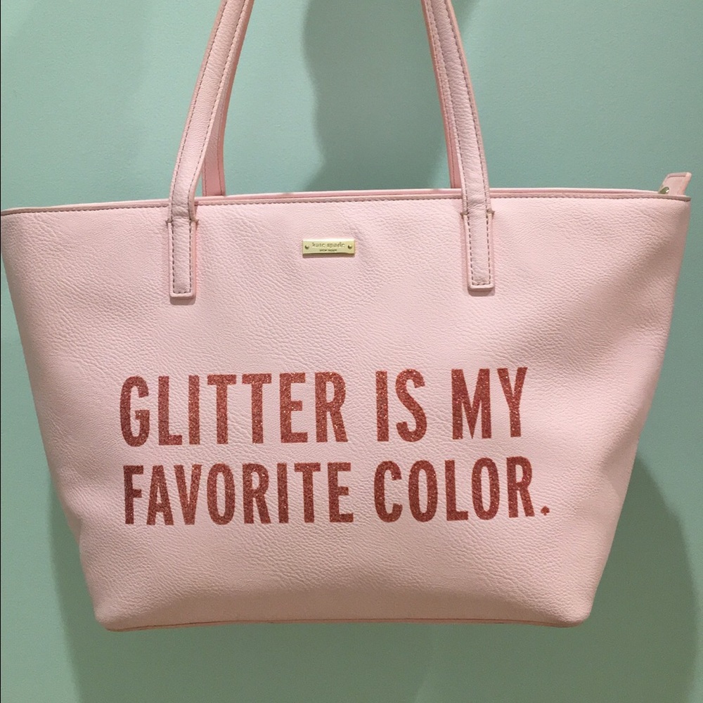 Kate spade glitter is my favorite color tote!!