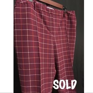 Cato Plaid Pencil Pants-Plus (Size 16 W)