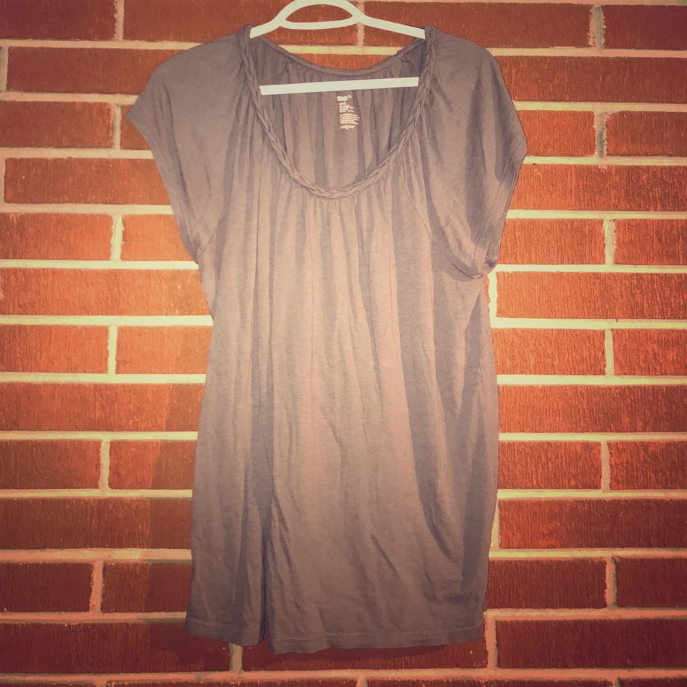 Gap women's XL braided neck gray dress shirt