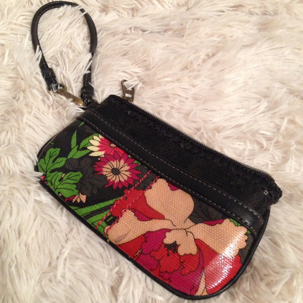 Sak Roots Sequin Topped Wristlet