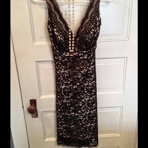White House Black Market lace overlay dress, sz 2