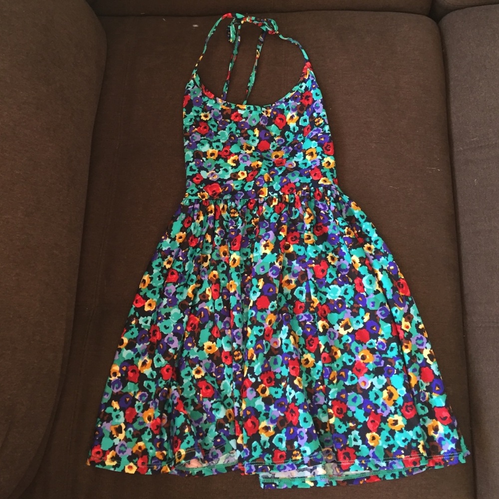 American Apparel colorful floral skater dress