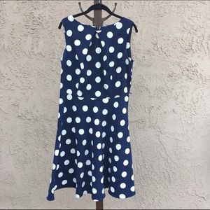 Dress Barn Blue and White Polka Dot Dress